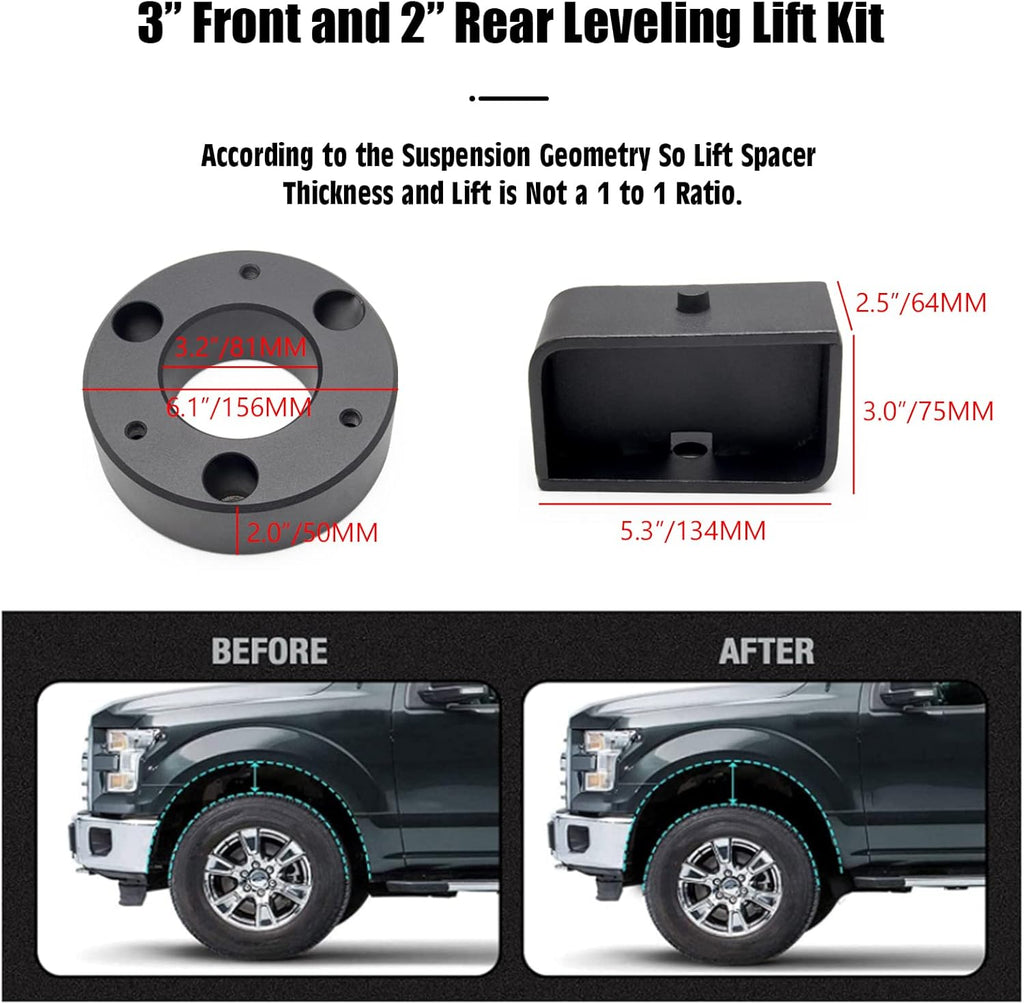 3 Inch Front and 2 Inch Rear Leveling Lift Kit for Chevrolet Silverado 1500 Q447