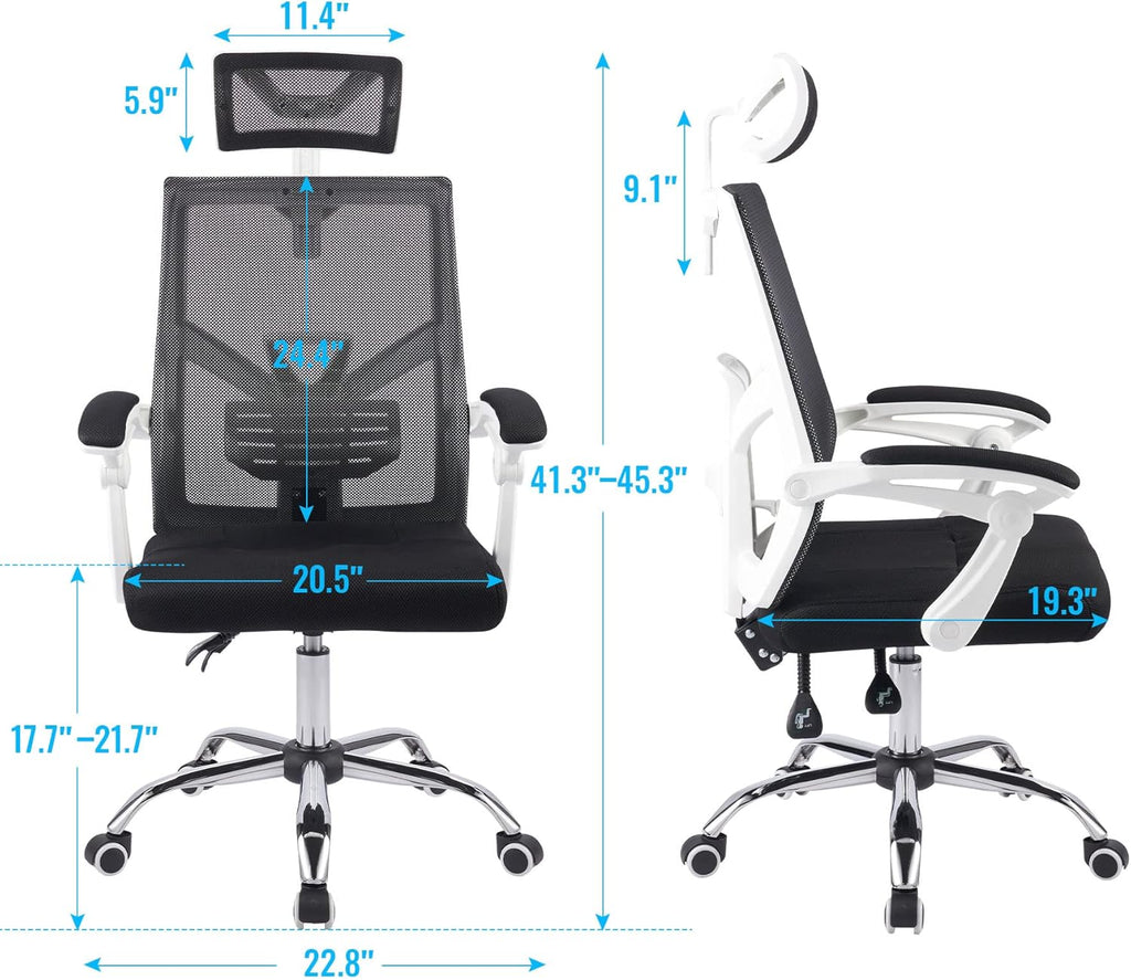 Black Ergonomic Mesh Office Chair with Adjustable Headrest and Armrest X953400