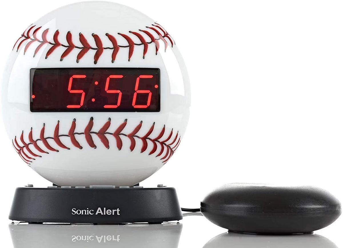 White Digital Alarm Clock with Bed Shaker S491
