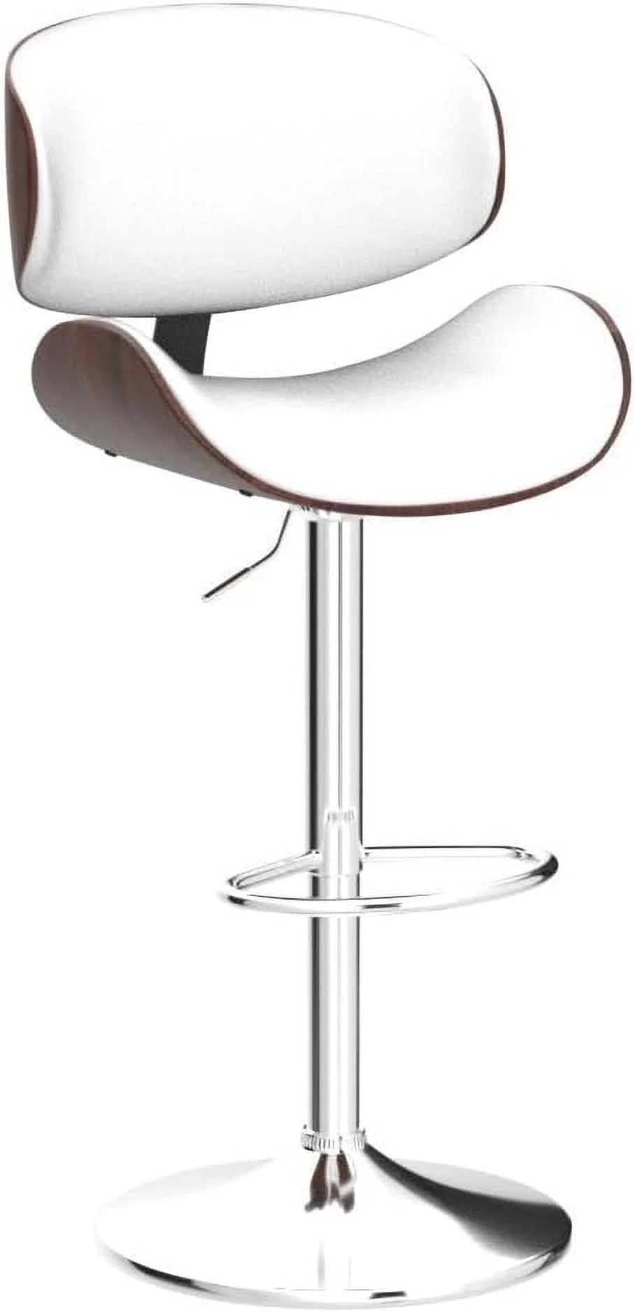Bentwood Adjustable Height Swivel PU Leather Bar Stools Set of 2 B457061