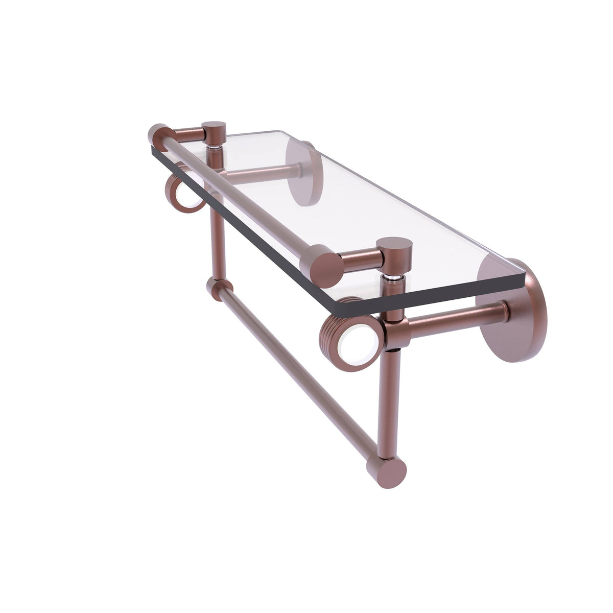 Antique Copper Glass Shelf with Gallery Rail and Towel Bar H807900