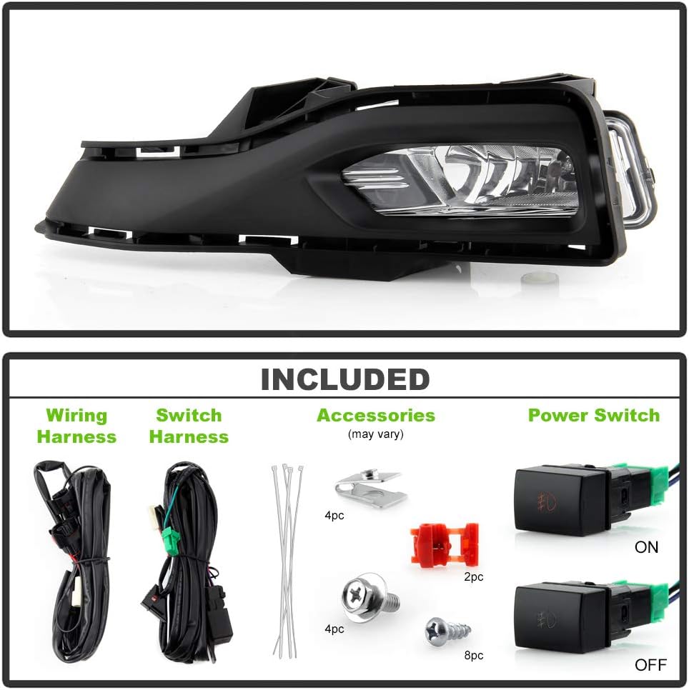 Bumper Fog Lights Driving Lamps Assembly Replacement Set Left+Right L8070