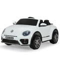 12V Electric Licensed Beetle Children’s Ride-On Car with Remote Control White G8731