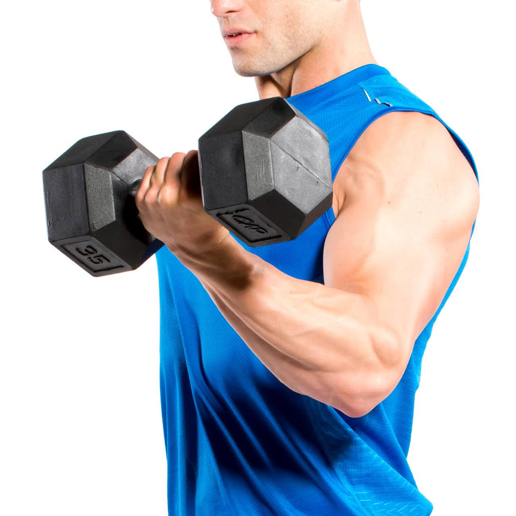75 lbs Rubber Coated Hex Dumbbell V850901