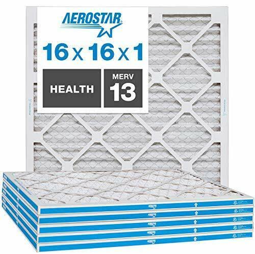 16x16x1 MERV 13 Pleated Air Filter, 6-Pack A9901