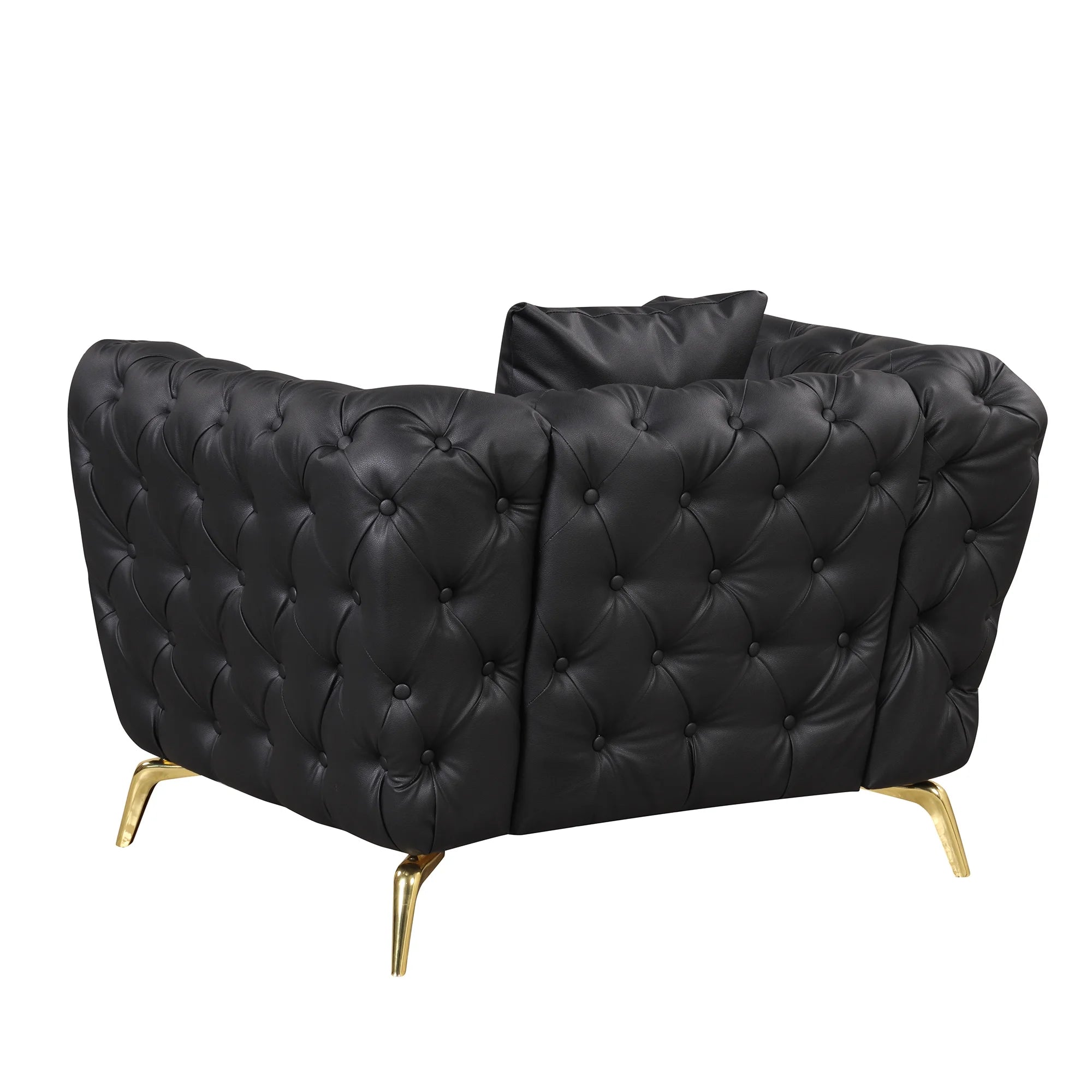 Black PU Upholstered Sofa with Metal Legs X2683