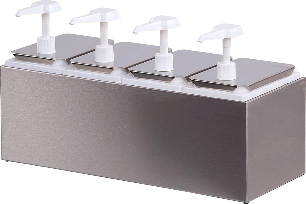 Quadruple Condiment Pump Station with 2.5 Quart Jars A644