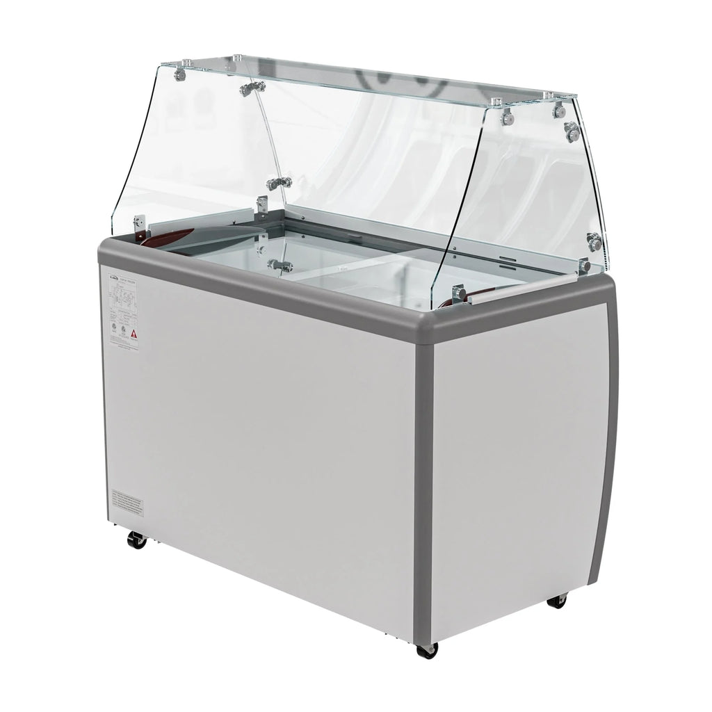 Gelato Dipping Cabinet Display Freezer with Sliding Glass Door and Sneeze Guard 13 cu. ft. I628468