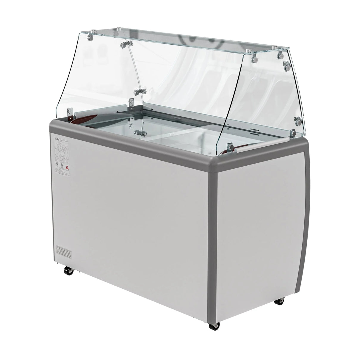 Gelato Dipping Cabinet Display Freezer with Sliding Glass Door and Sneeze Guard 13 cu. ft. I628468