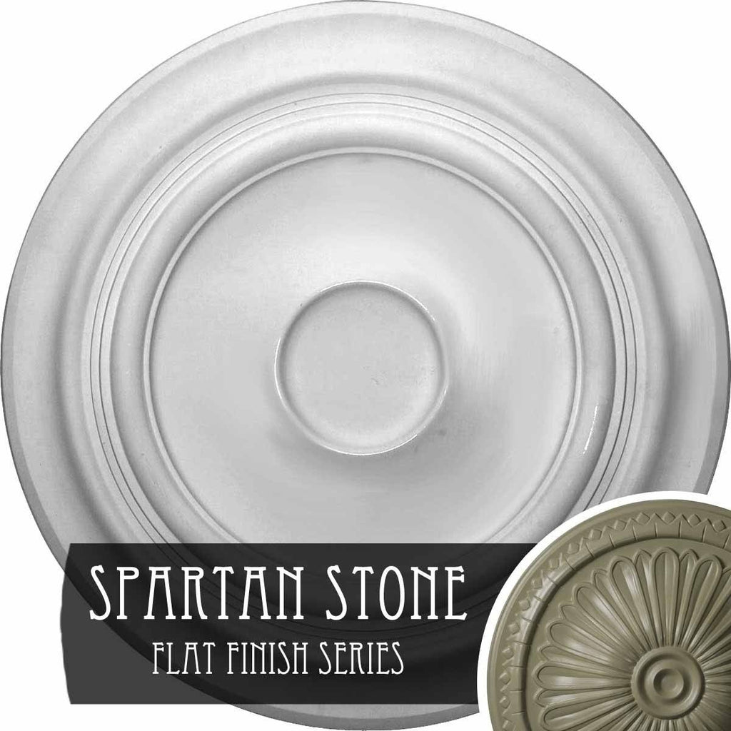 Hand-Painted Spartan Stone Ceiling Medallion J16127
