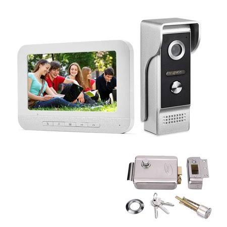 Wired Video Door Phone Intercom System with Monitor and Electronic Door Lock E888956