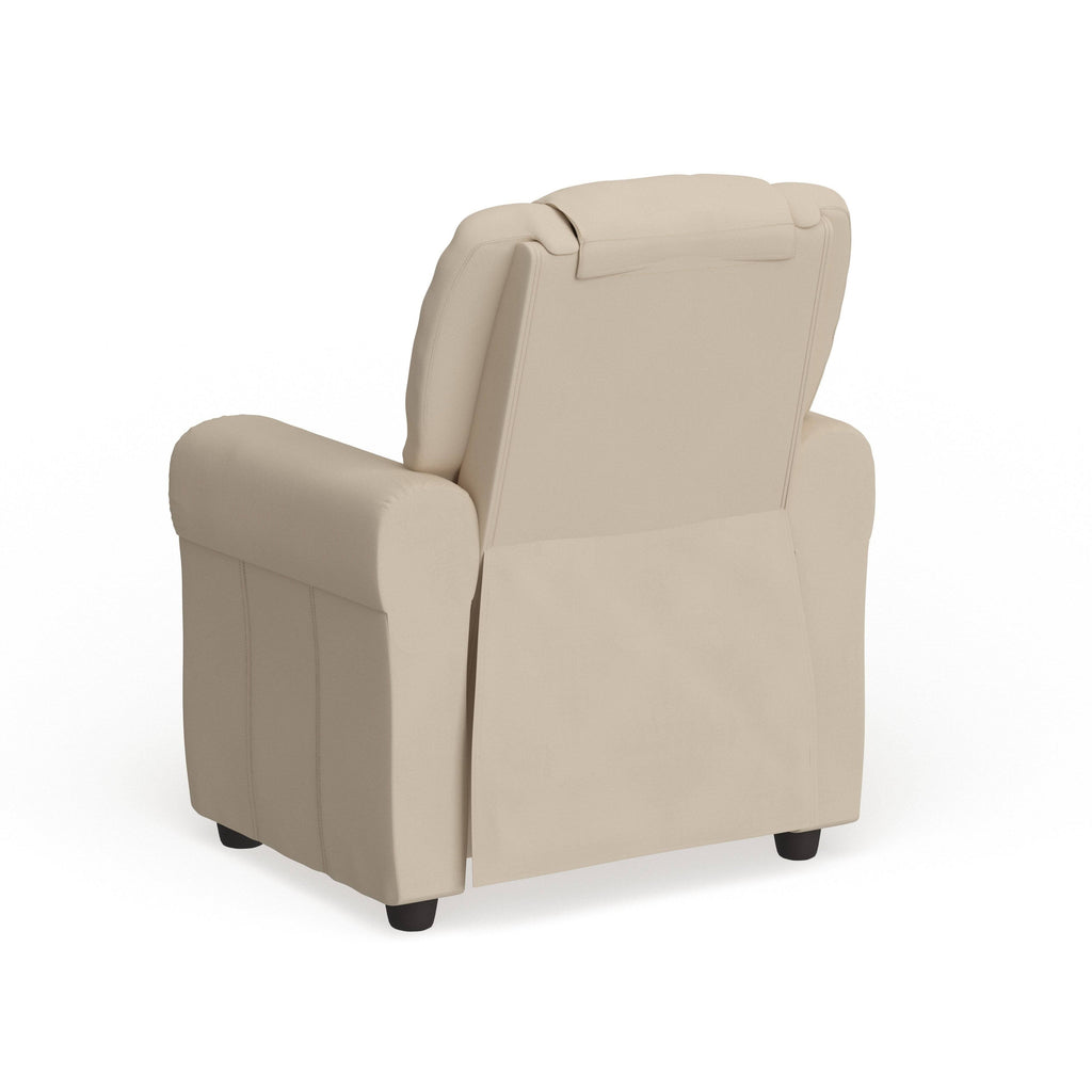Orange Vinyl Kids Recliner with Cup Holder and Headrest C476