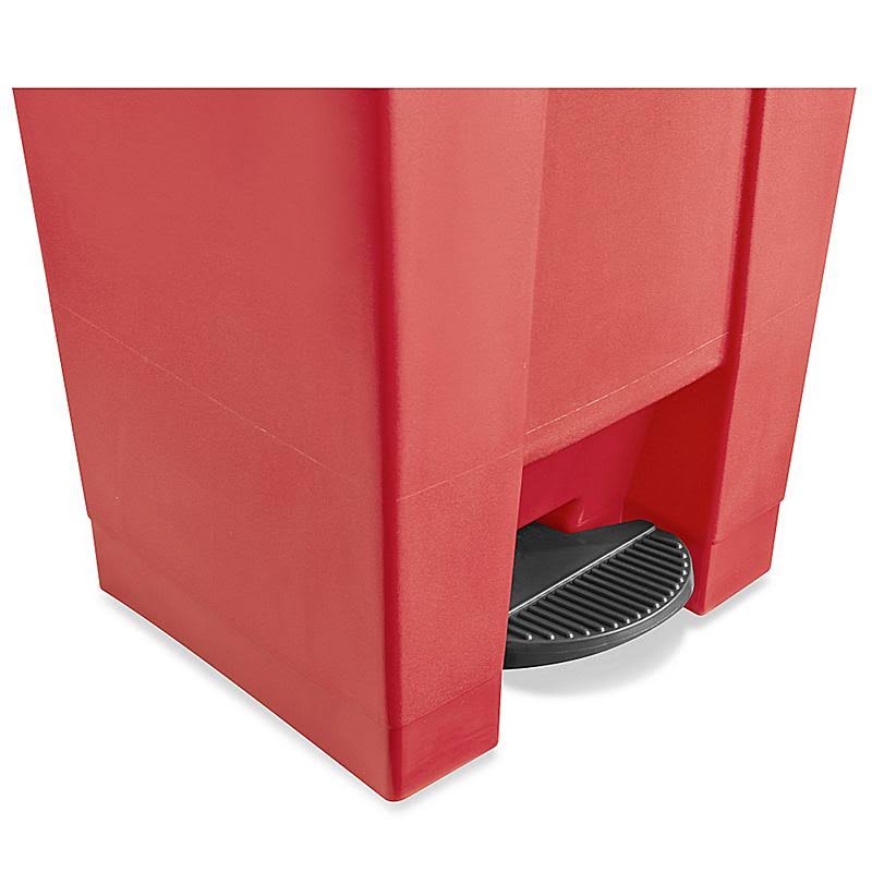Red 12 gal Polyethylene Trash Can with Foot Pedal H201