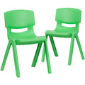 Green Plastic Stackable School Chair, 2 Pack M9430