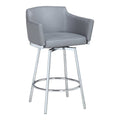 Gray Modern Club Counter Stool with Memory Swivel I768