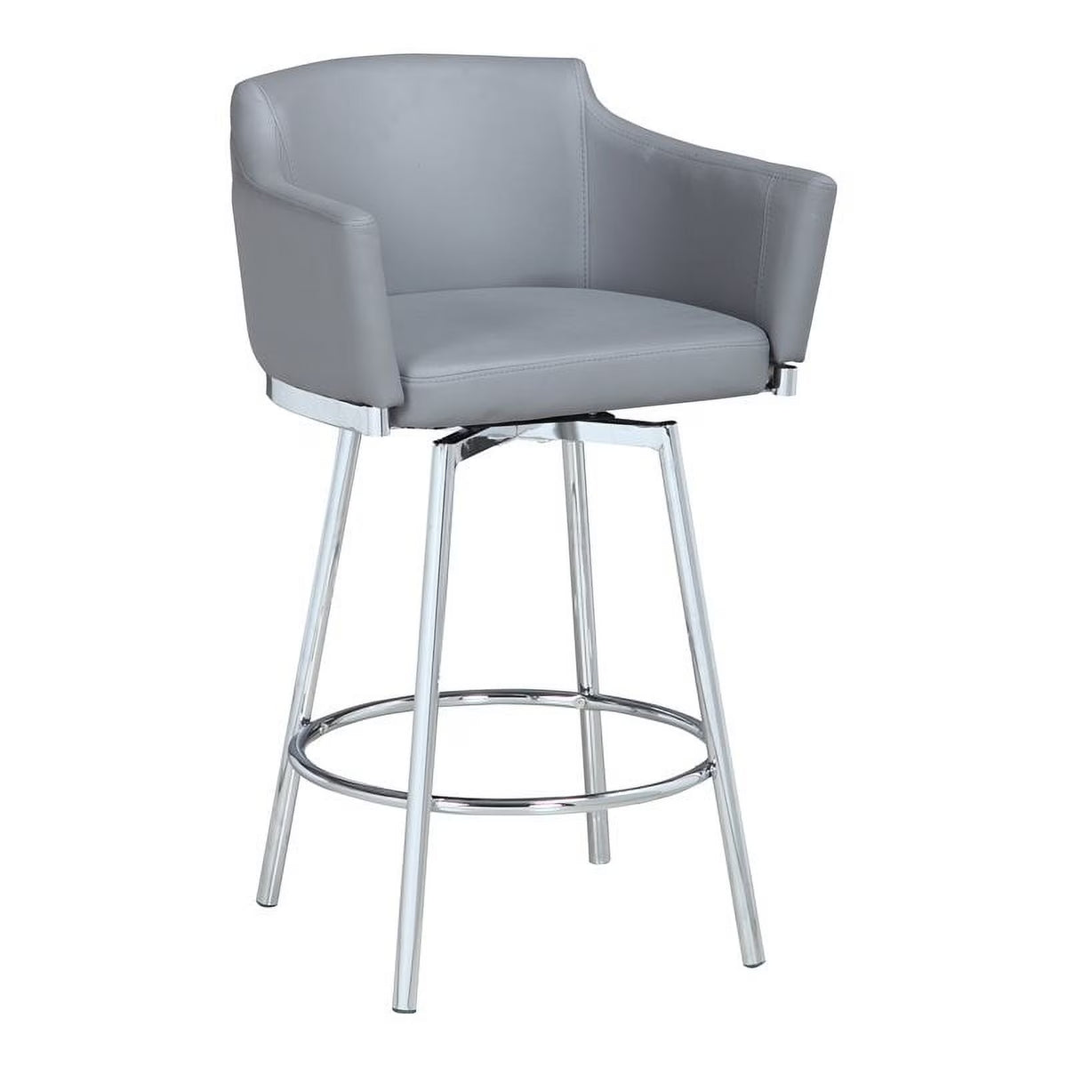 Gray Modern Club Counter Stool with Memory Swivel I768