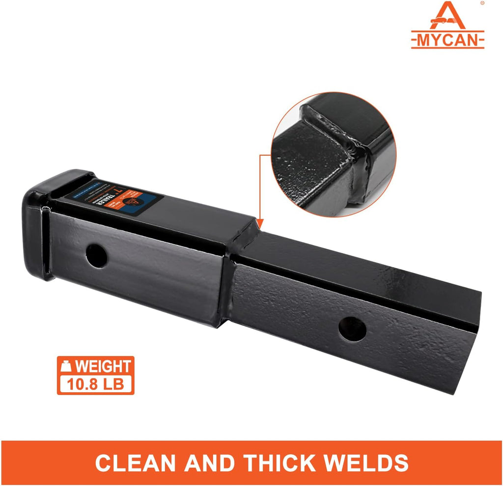 Hitch Extender 7 inch 2 inch Receiver Solid Shank Heavy Duty 3500 lbs Pack of 2 T92982