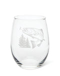 Etched Jumping Trout Wine Glasses I82164