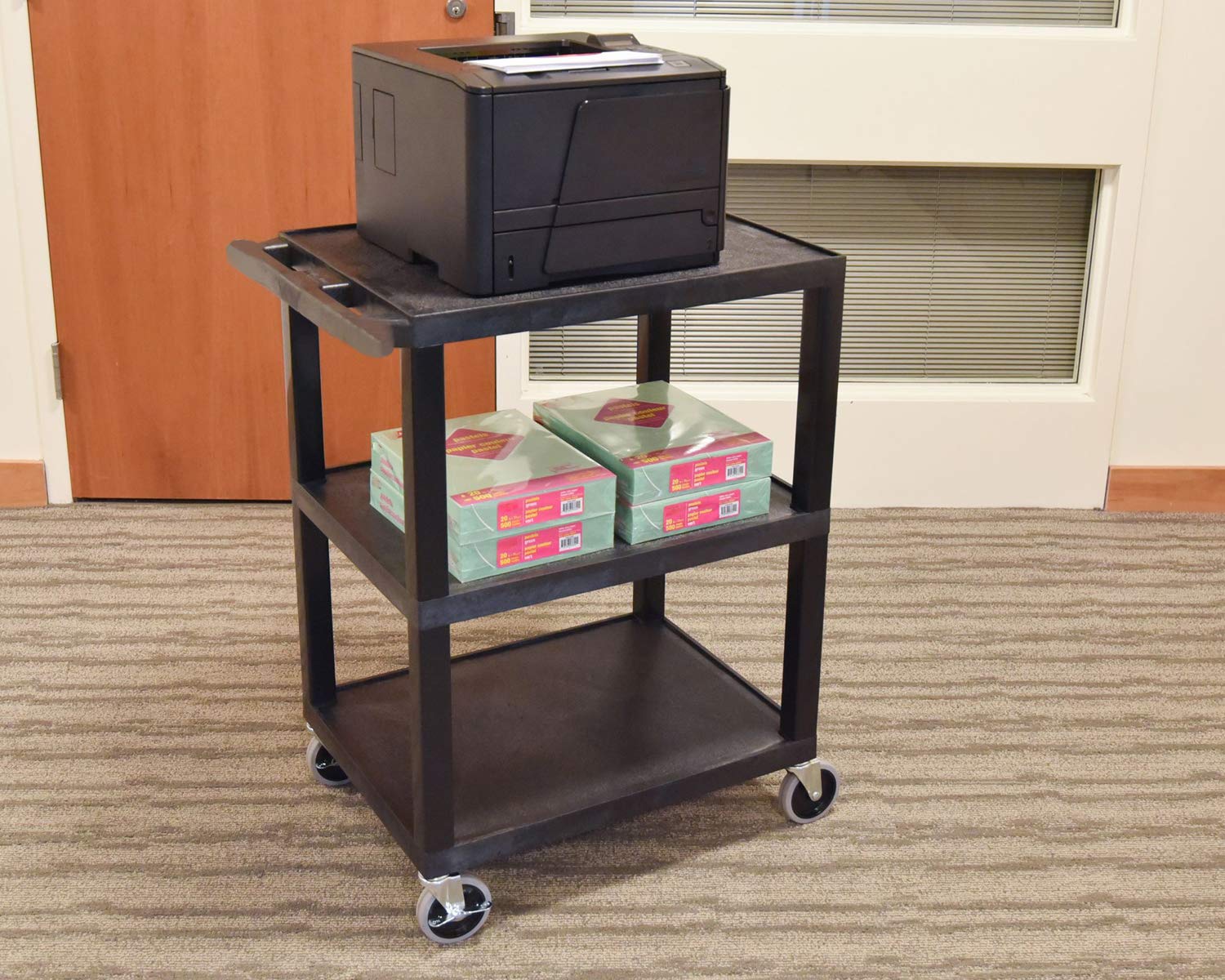 Black 3-Shelf Utility Cart K705