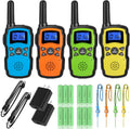 Rechargeable Walkie Talkies 4 Pack with 2 USB Chargers 12 Batteries A908