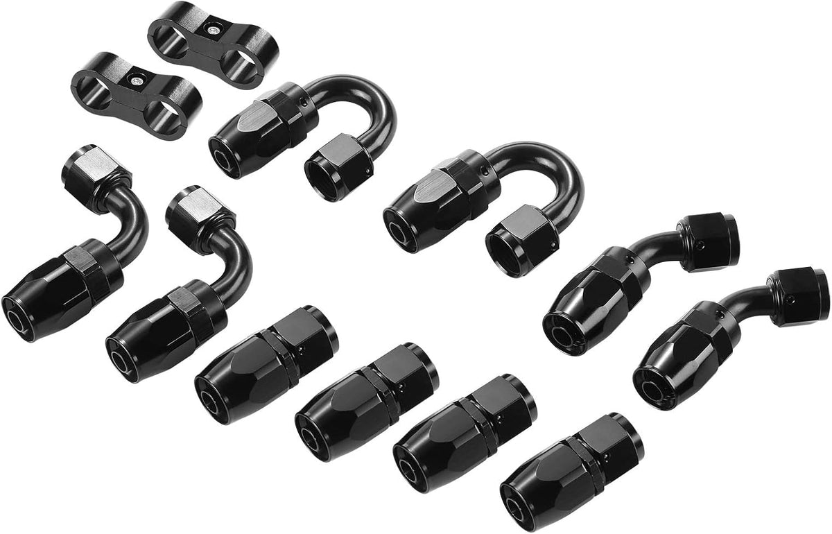20Ft 8AN 1/2" Stainless Steel Nylon Braided CPE Oil Hose Kit Black Pack of 2 L7221