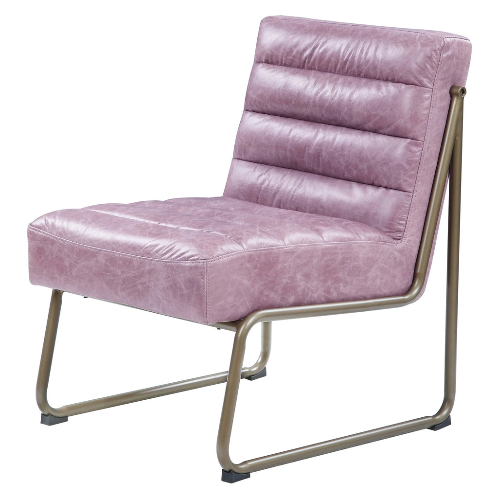 Wisteria Top Grain Leather Tufted Accent Chair G8409