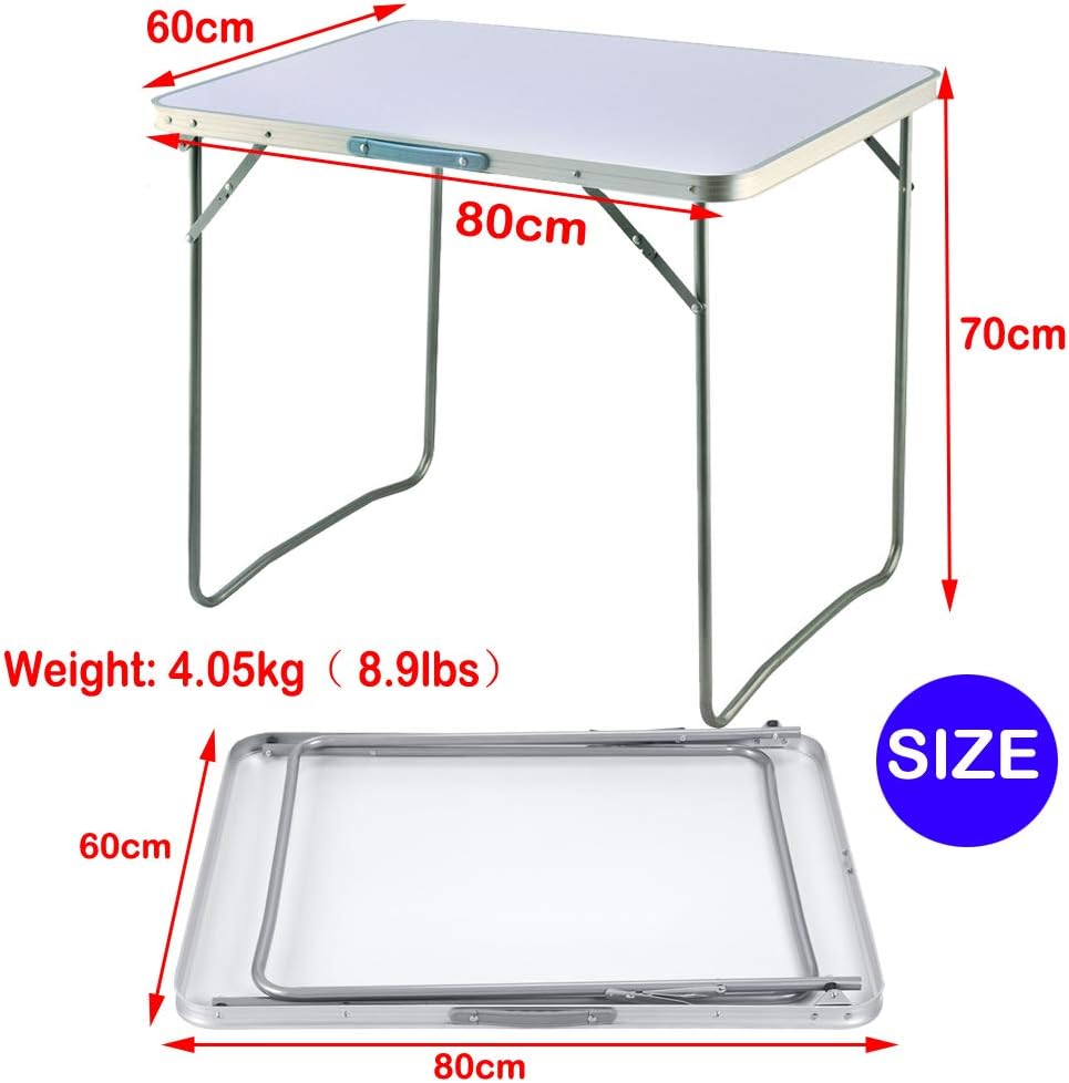 80cm Square Folding Table with Carrying Handle F5837