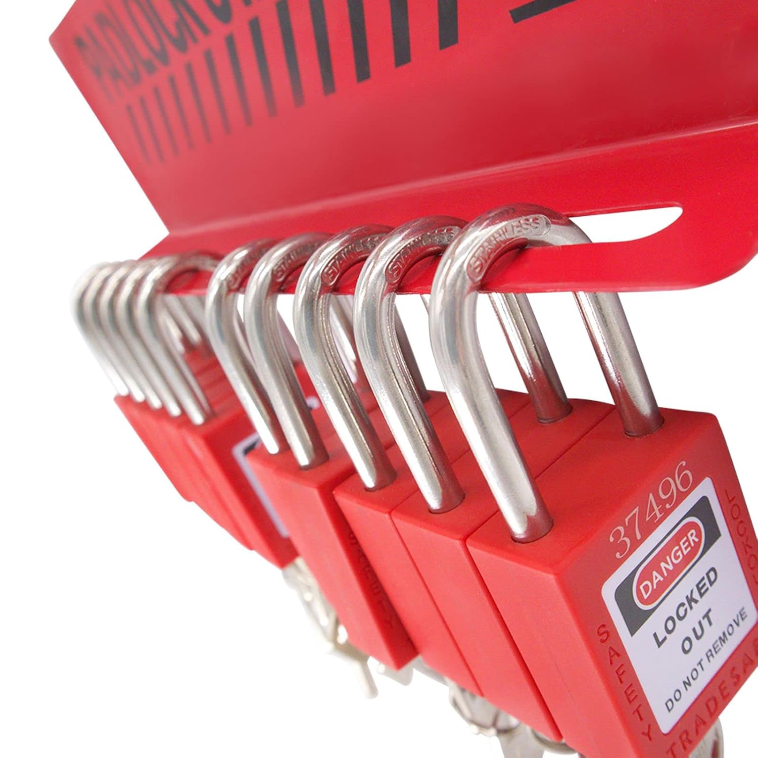 10 Padlocks Included Lockout Tagout Station with Carbon Steel Body D5988