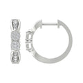 14K White Gold Lab Grown Diamond Hoop Earrings M630