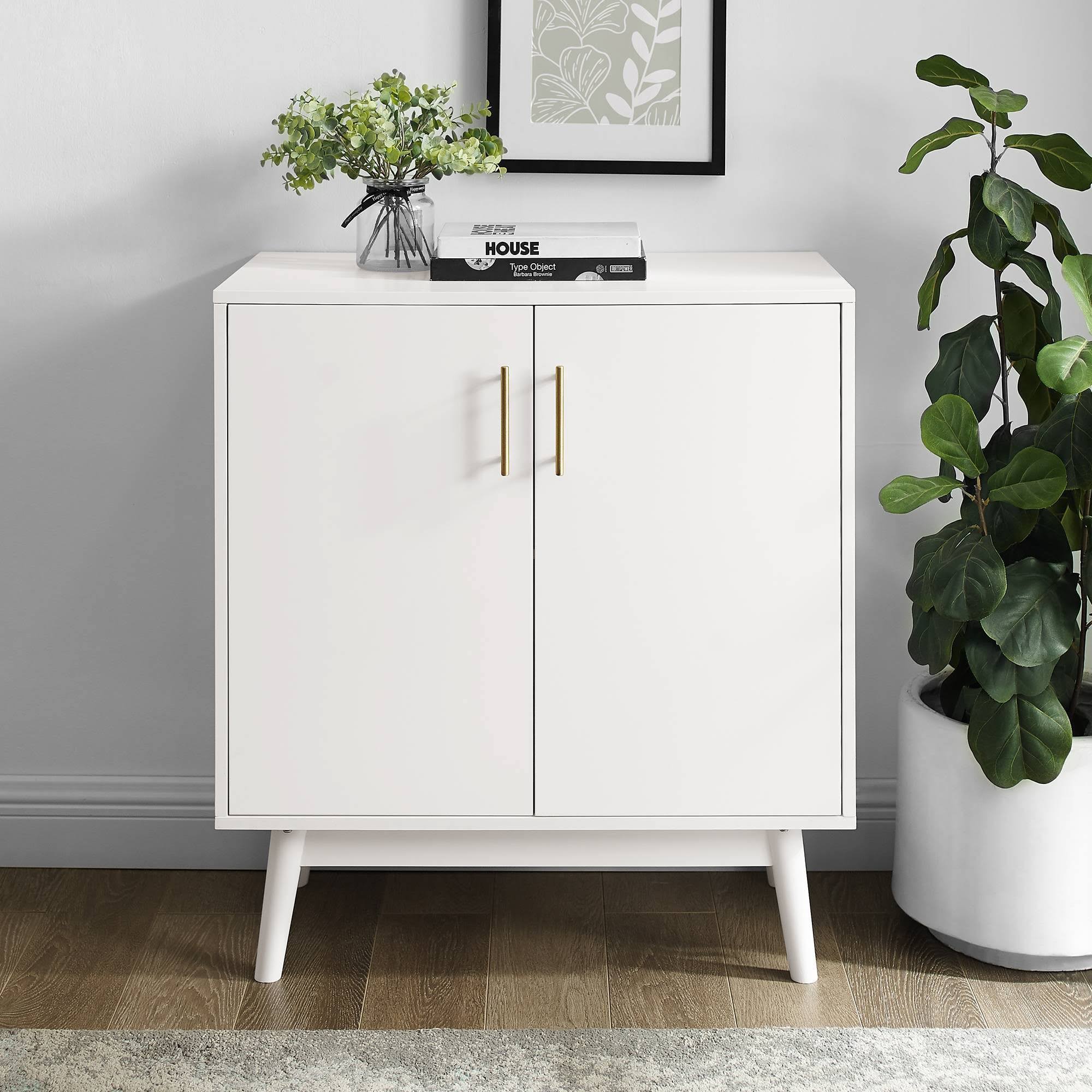 White Mid Century Modern Accent Cabinet M6950