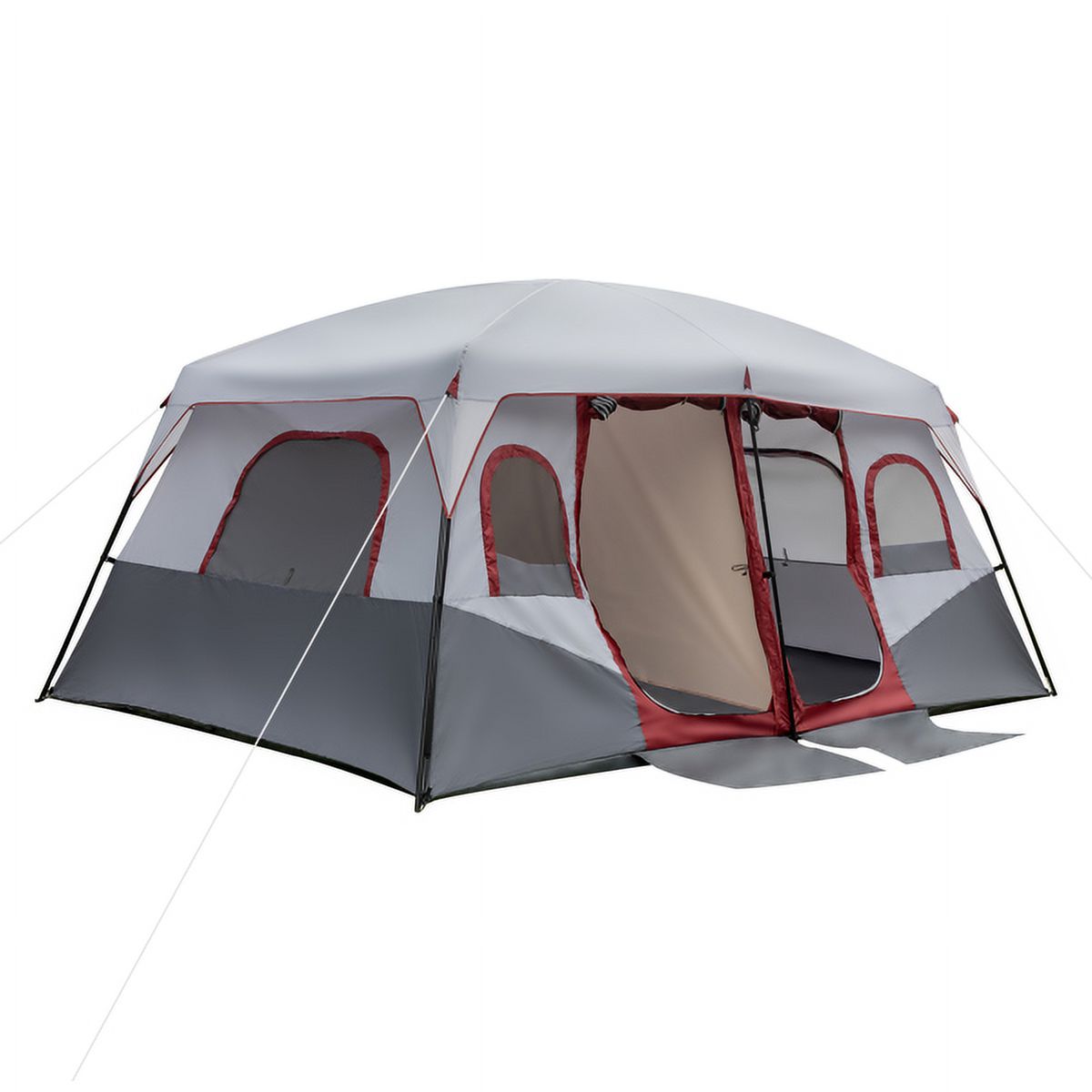 10 Person 2 Room Family Cabin Tent with Storage Pockets X66160