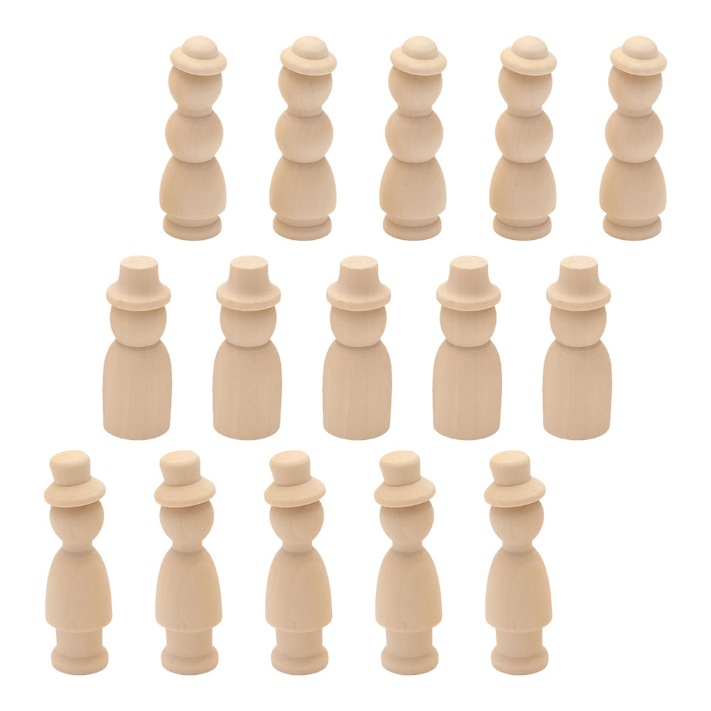 30 Pcs Wooden Doll Pegs Painting Toys W34208