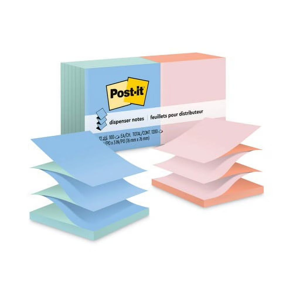 Post-it Pop-up Refill, 3" x 3", 100 Sheets/Pad, 12 Pads/Pack J96379