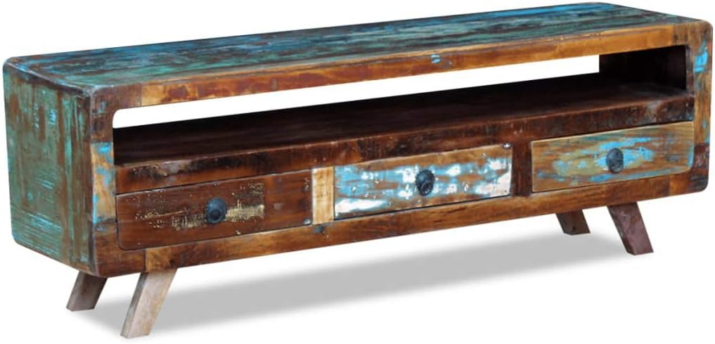 TV Cabinet with 3 Drawers Solid Reclaimed Wood M7050