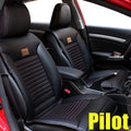 Black Faux Leather Car Seat Covers Full Set for Honda Pilot Q7345