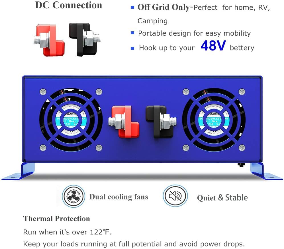 3500 Watt Pure Sine Wave Power Inverter 48V to 120V AC D3833