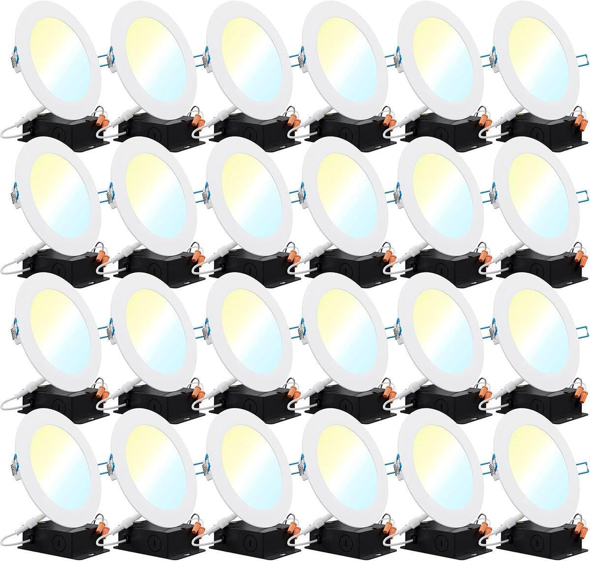 24 Pack 4 Inch Ultra Thin LED Recessed Ceiling Lights, 4000K Cool White, Dimmable 10W, 650 LM Q6254