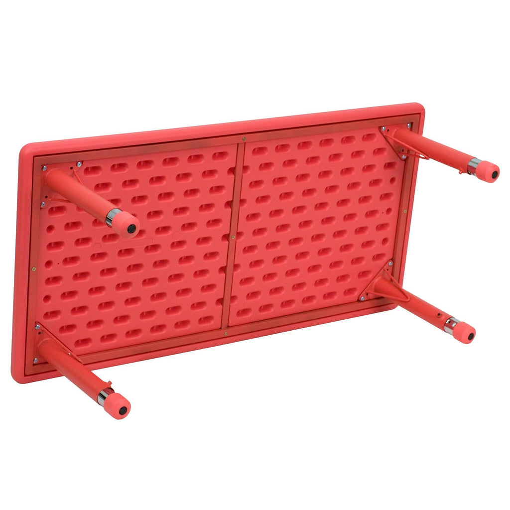24x48 Red Plastic Height Adjustable Activity Table S39628