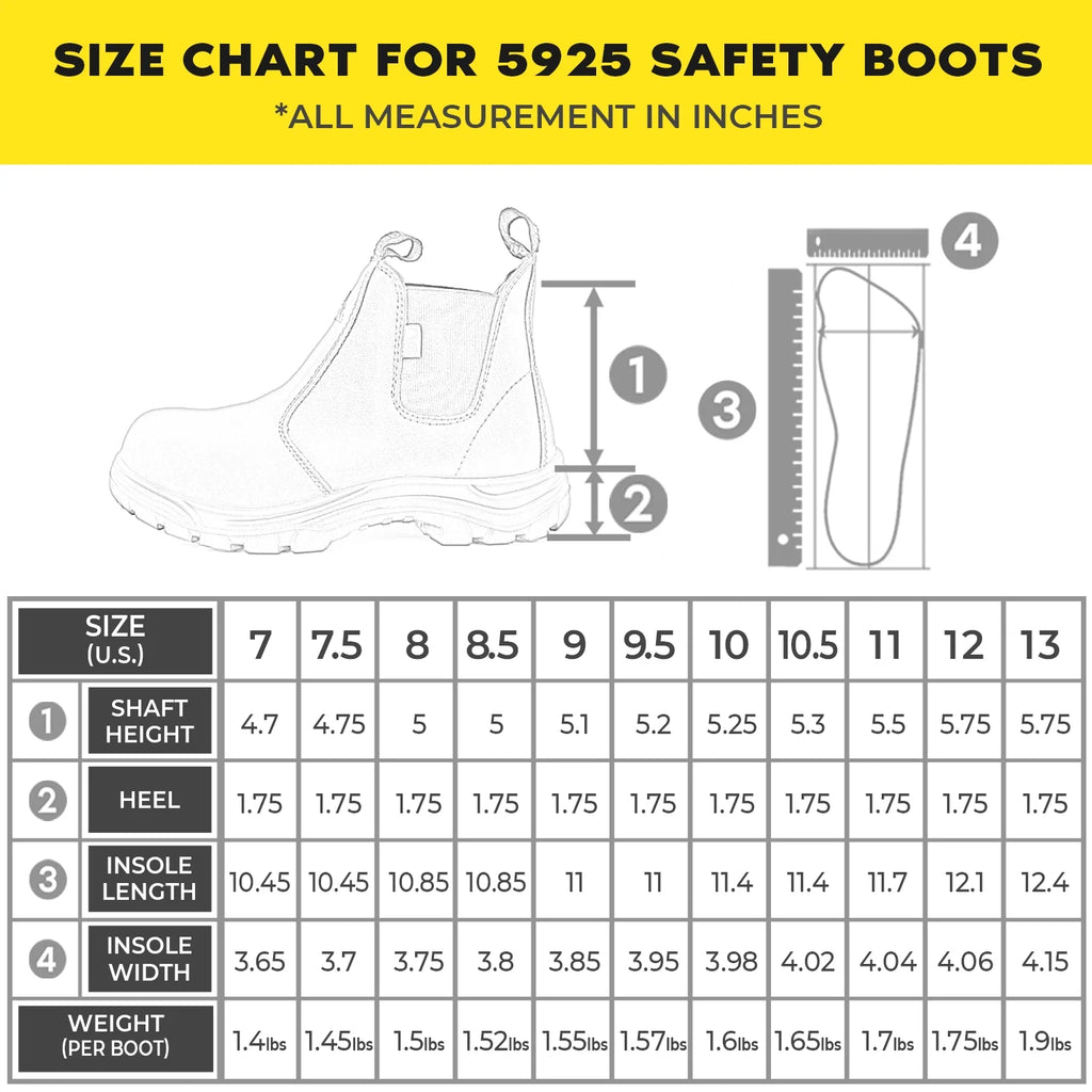 Brown Slip On Leather Steel Toe Work Boots U565026
