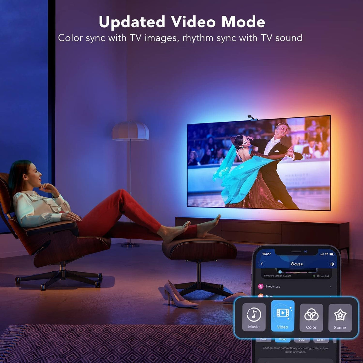 TV LED Backlights with Camera, RGBIC Wi-Fi, Music Sync X995719