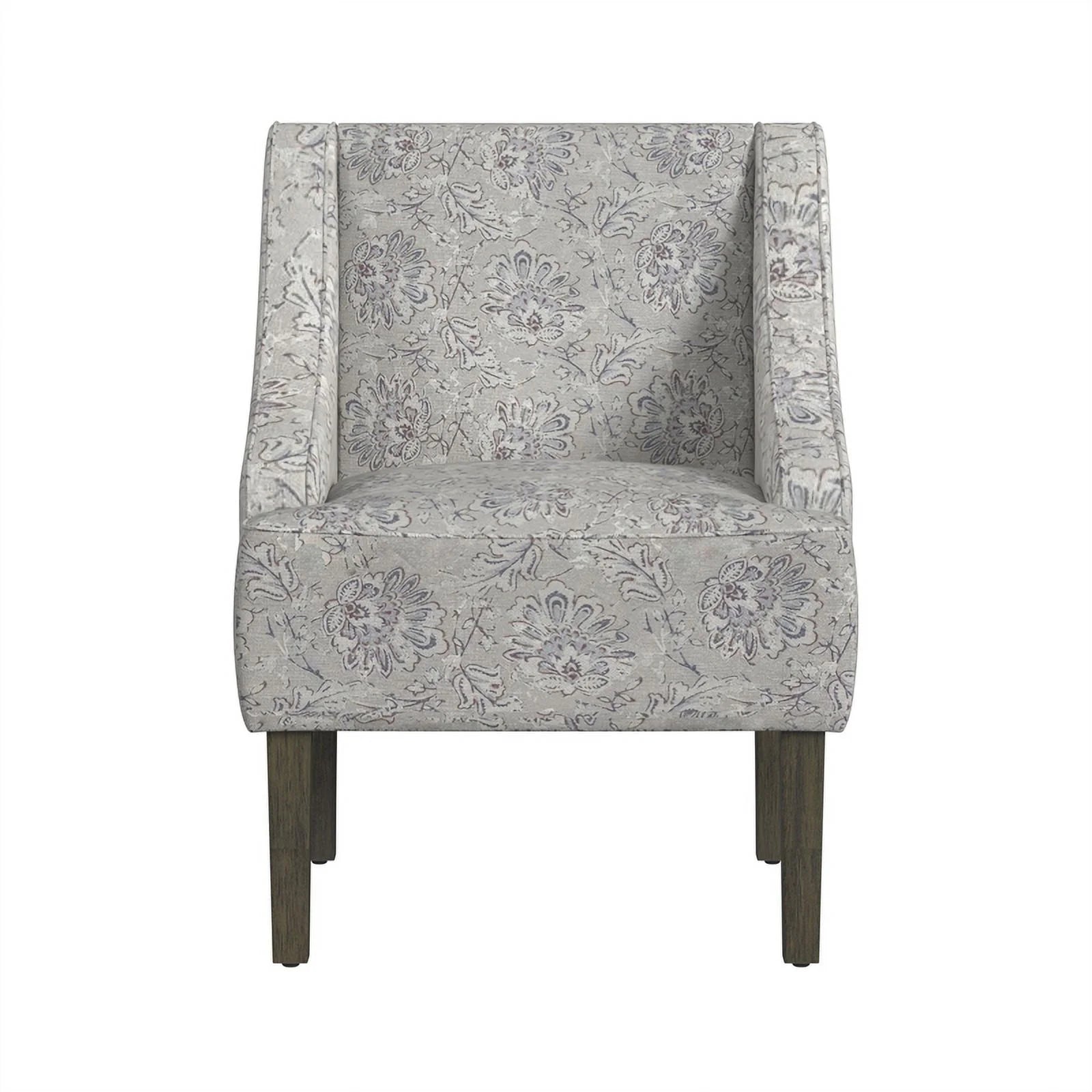 Linen Artistic Floral Print Accent Chair G20084