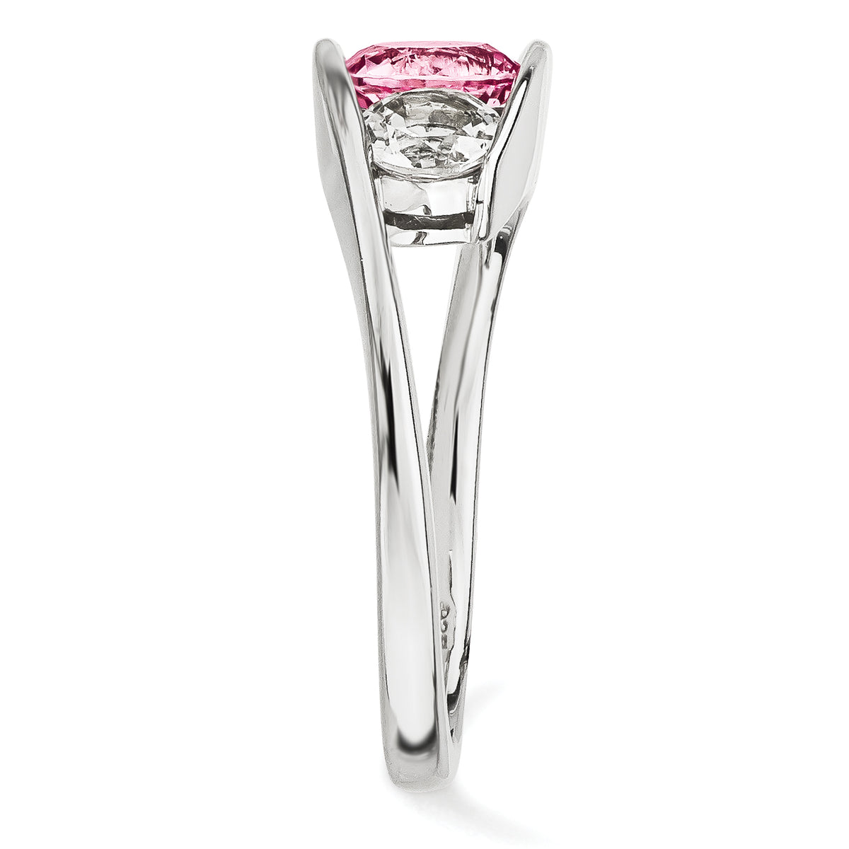 Clear/Pink Swarovski Topaz Ring Size 6 Z463056