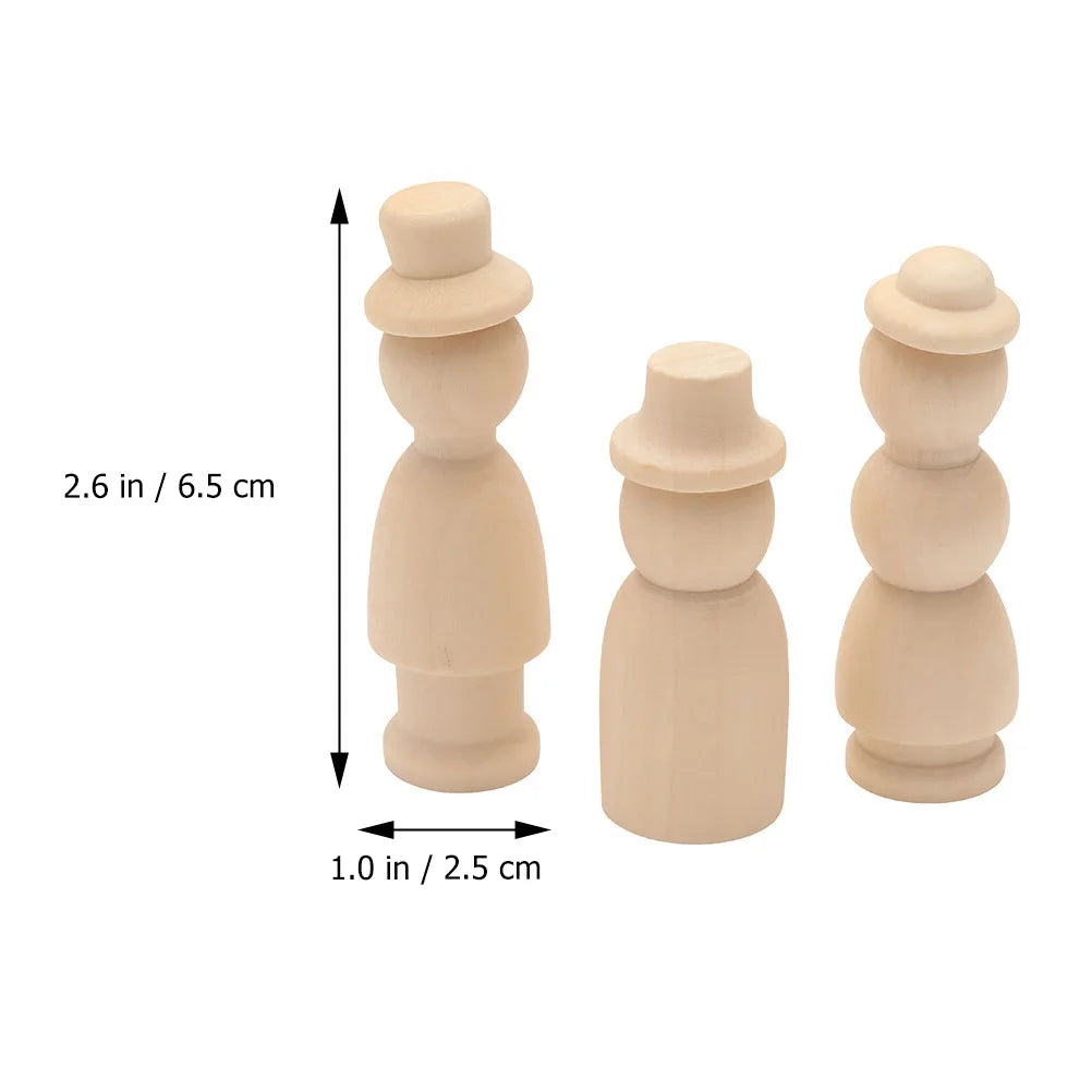 30 Pcs Wooden Doll Pegs Painting Toys W34208