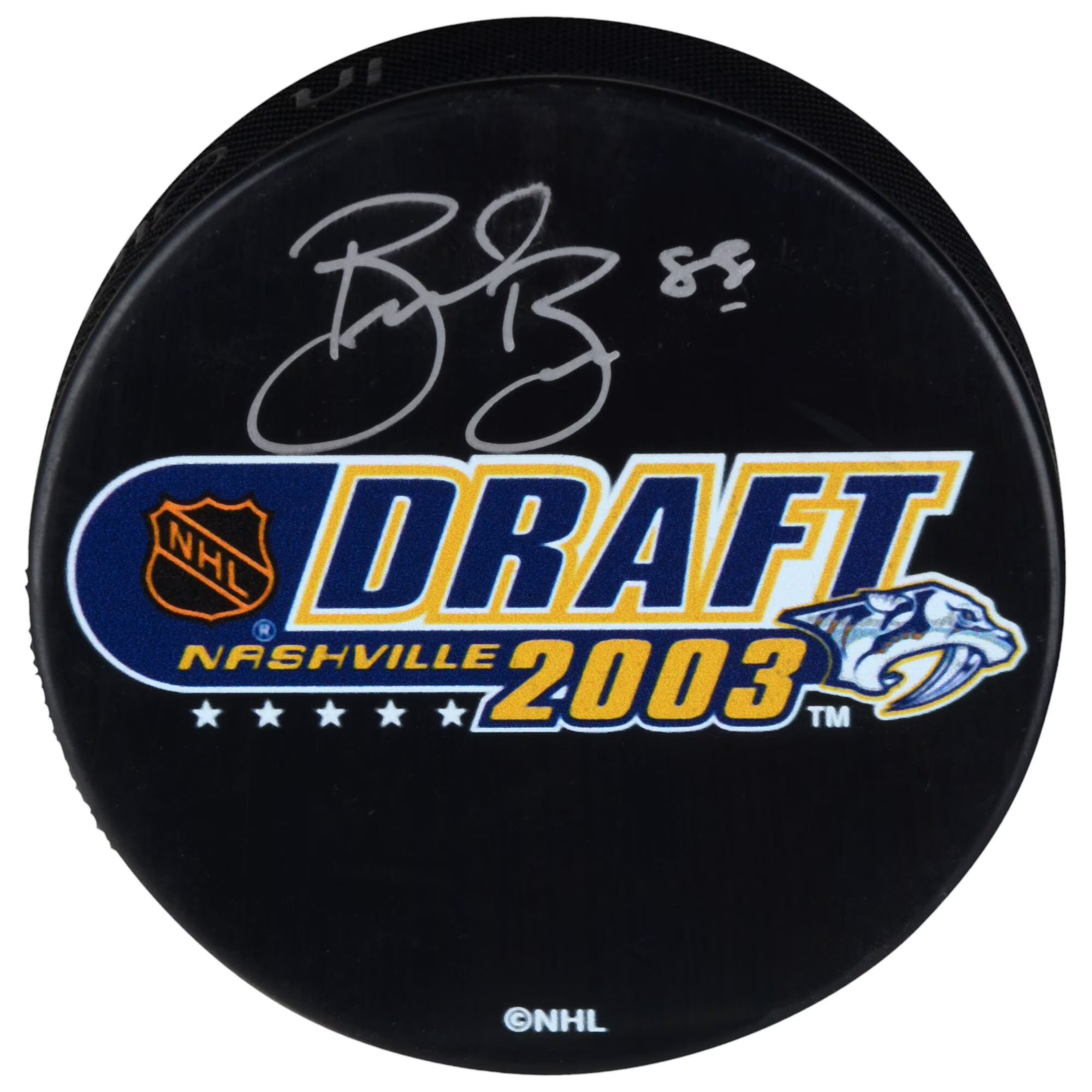 Autographed 2003 NHL Draft Logo Hockey Puck F5916