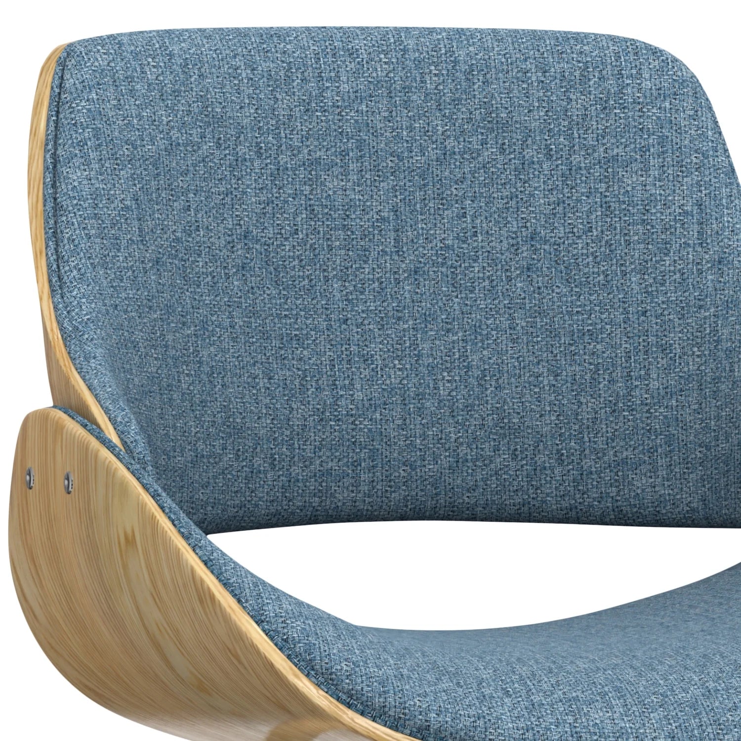 Denim Blue Polyester Linen Bentwood Dining Chair Y9872