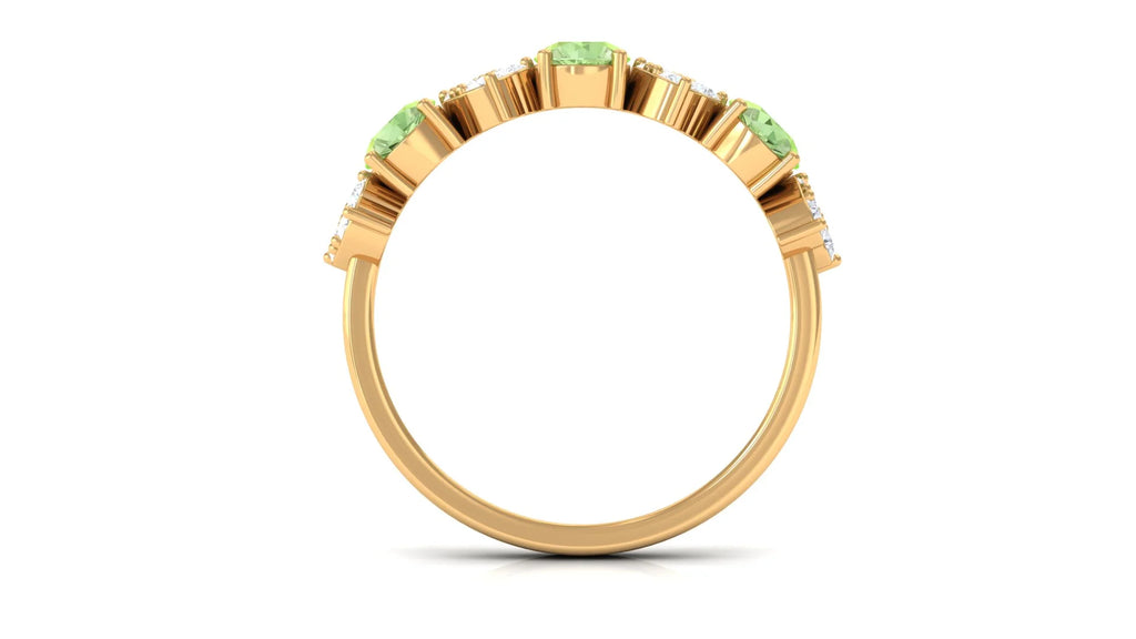 14K Yellow Gold Green Sapphire Half Eternity Ring E97676