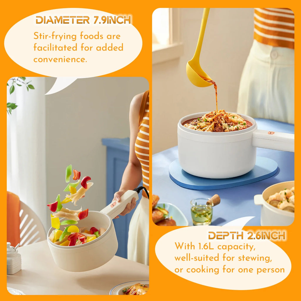 1.6L Non-stick Electric Hot Pot with Steamer A979