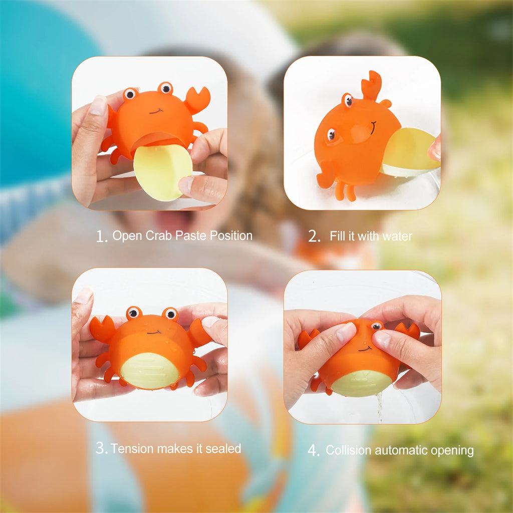 Refillable Silicone Crab Splash Balls for Kids Pool G607