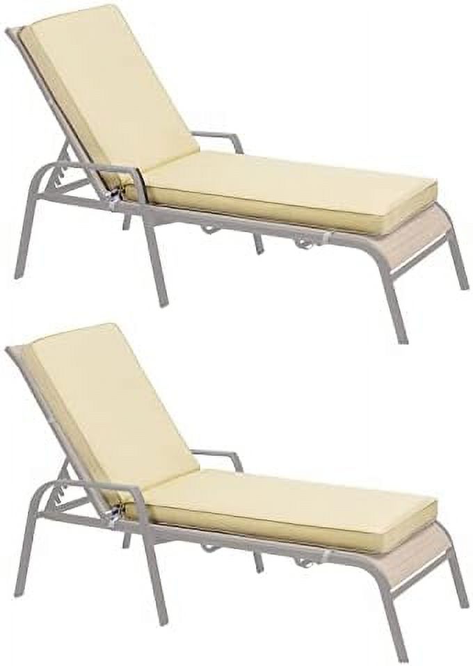 Beige Olefin Fabric Patio Chaise Lounger Cushion 72 x 21 x 3 Inch I4432