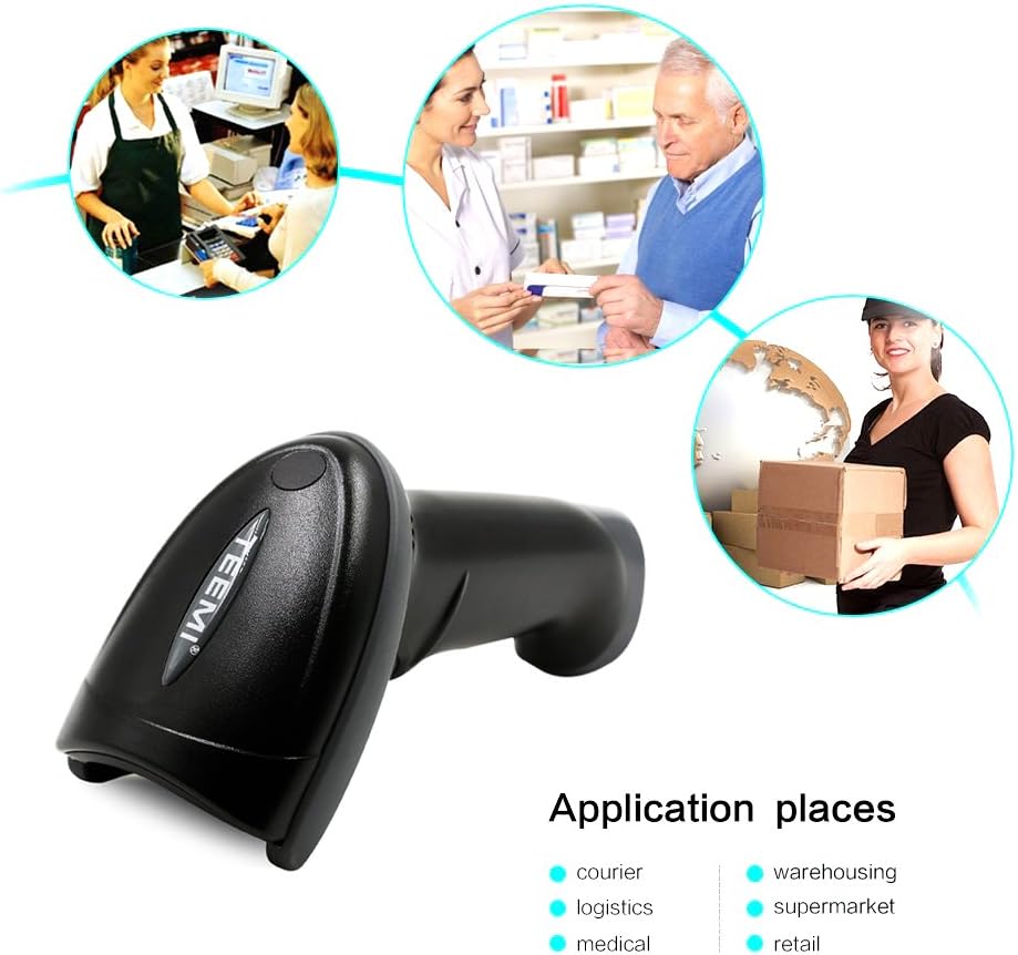 Bluetooth Barcode Scanner with USB Charging Cradle, 1D 2D QR Wireless Imager, Pack of 2 D441